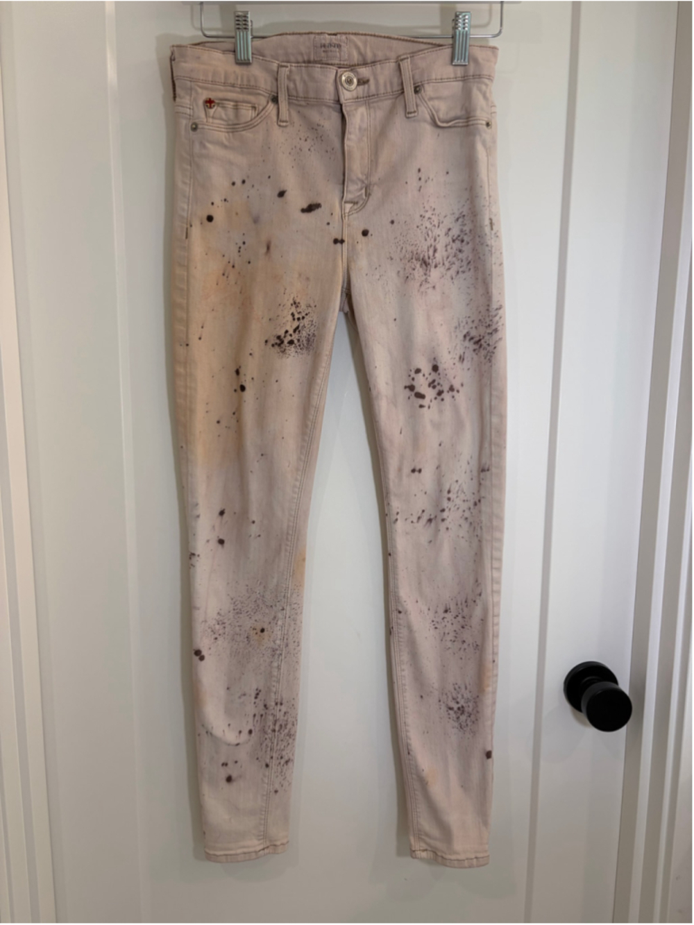 Women's Hudson Custom Bleached Dye Paint Splatter Skinny Jeans Size 29
